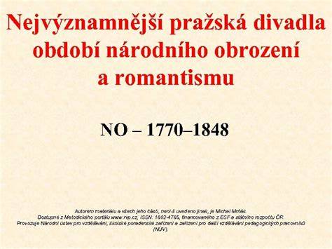 Obrázek: mapka období národního obrození a významní čeští romantisté
