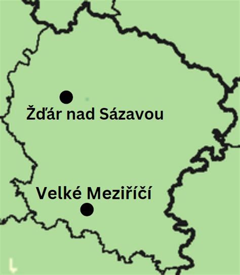 Mapa regionu Žďár nad Sázavou a dostupnost servisních center