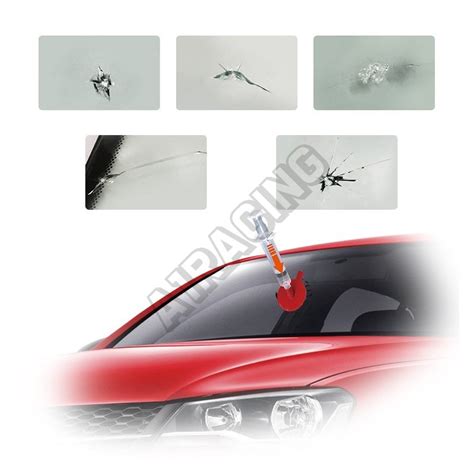 Ilustrace procesu lepení praskliny na čelním skle