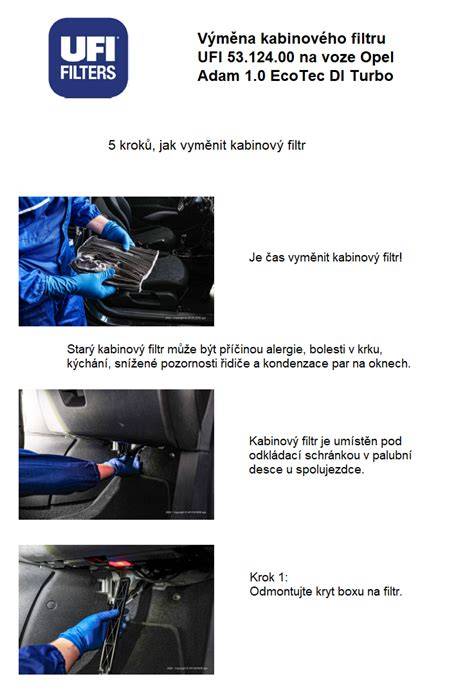 Infografika: Umístění kabinového filtru Opel Astra G a krok po kroku