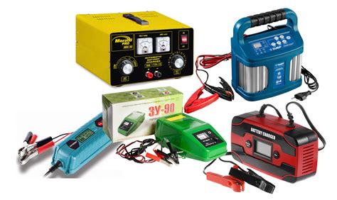 Různé typy nabíječek autobaterií