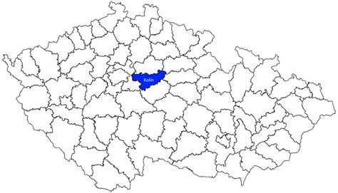 mapa zobrazující polohu STK Kolín s vyznačeným dosahem z okolních měst