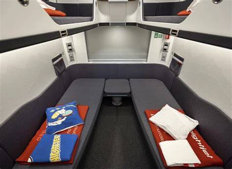 Interiérový pohled na minikabinky Nightjet