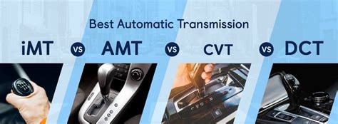 Infografika porovnání typů převodovek: klasický automat, DSG/DCT, AMT, CVT, e-CVT