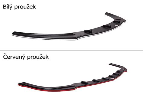 Infografika s rozložením dílů předního nárazníku a možných variant barev