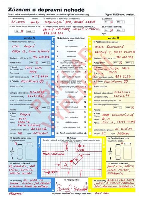 Ukázka vyplněného formuláře 