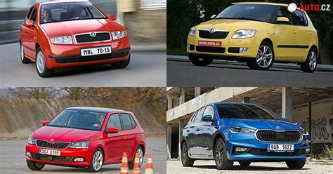 historické fotografie různých generací Škoda Fabia