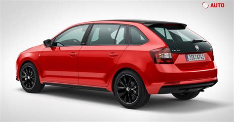 Design vozu Škoda Rapid Spaceback s výraznými prvky exteriéru a paketem Monte Carlo