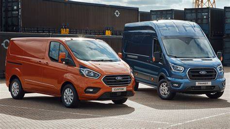 Infografika: Přehled délky, šířky a výšky Ford Transit Custom vs Transit Kombi
