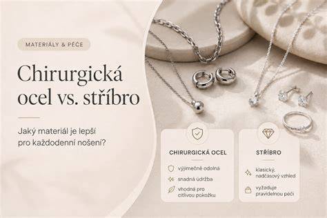 Infografika: Srovnání materiálů šperků (chirurgická ocel 316L vs. jiné kovy)
