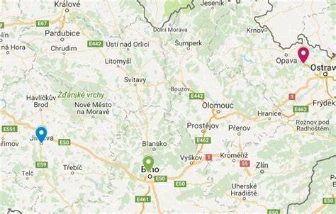 Mapa regionu s vyznačenými místy klíčových událostí