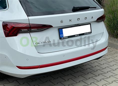 schéma ukazující umístění zadního nárazníku a souvisejících dílů na voze Škoda Fabia