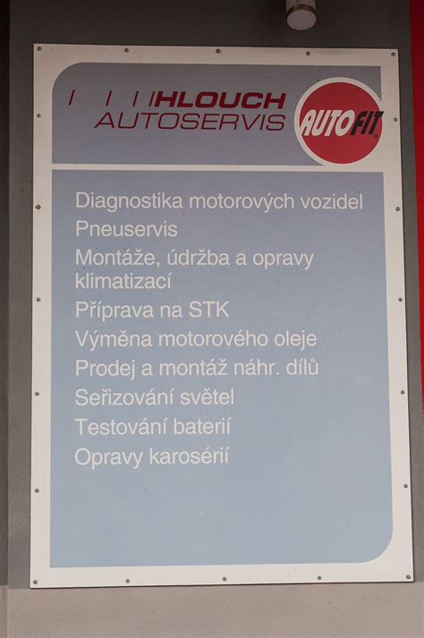 Infografika s přehledem hlavních služeb autoservisu
