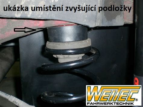 Detailní nákres podložky pro zvýšení zadní nápravy Škoda Octavia I, včetně rozměrů a specifikací.