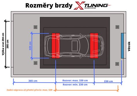 Ilustrace znázorňující rozdíl ve světlé výšce vozidla před a po instalaci podložek pro zvýšení podvozku.