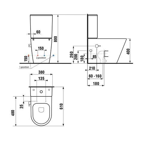 Spodní odpad - schéma instalace WC combi nad odpadním potrubím v podlaze