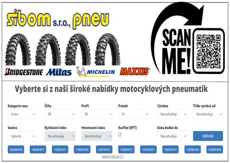 Porovnání vzorků motokrosových pneumatik pro různé povrchy
