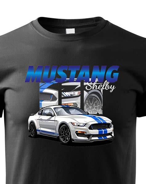 Ford Mustang Shelby dětské tričko - ilustrativní motiv koně a stylového loga