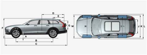 Infografika: Rozměry Volvo V90 Cross Country (délka, šířka, výška, rozvor, světlá výška)