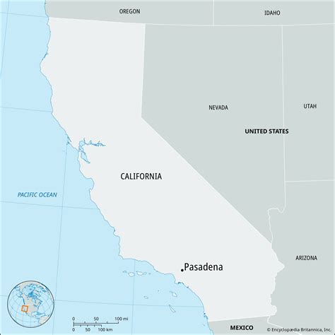 Mapa dějové lokace: Pasadena a okolí