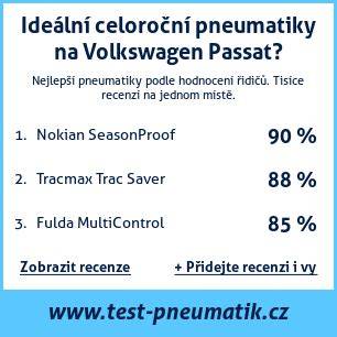 graf rozměrů pneumatik pro Passat