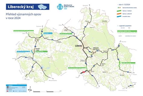 Infografika: Tok uzavřených úseků a objízdných tras v Libereckém kraji