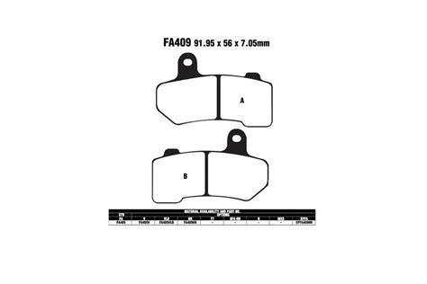 Nákres brzdové destičky s vyznačenými rozměry.