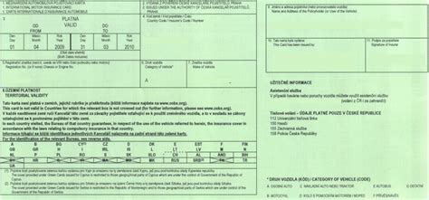 Ilustrace zelené karty povinného ručení.