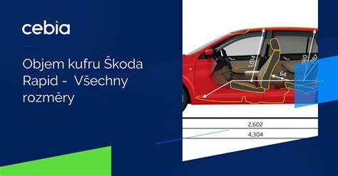 Infografika: Rozměry kufru Rapid a rozmístění sedadel