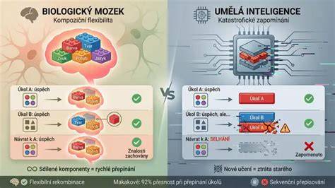 Infografika: Schematické znázornění dvouokruhové brzdy s červenou (plnící, nouzová) a žlutou (ovládací) větví