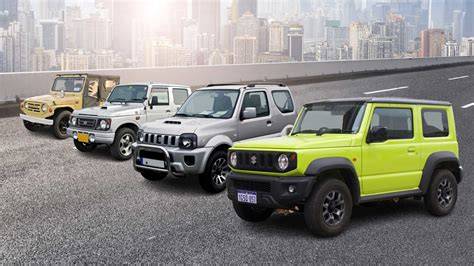 Infografika: Výběr pneumatik podle generace Suzuki Jimny a klíčových rozměrů