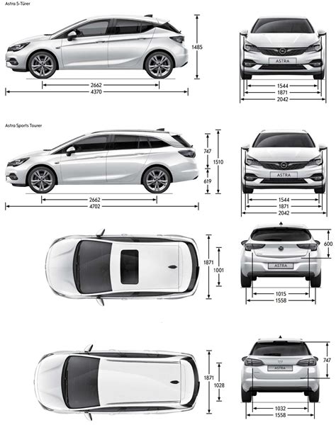 Rozměry Opel Astra Sport Tourer a porovnání s konkurencí