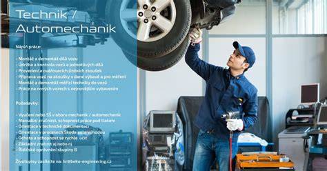 Infografika: Přehled typických pracovních inzerátů na pozici automechanik v regionu Karviná