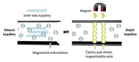 schema principu magnetoreologické kapaliny v tlumiči