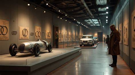 Infografika: Historie Audi a Auto Union - klíčové milníky a loga