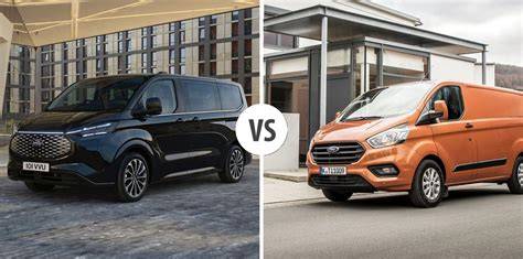 Infografika: Srovnání kapacity a nosnosti Transit Custom vs. Tourneo Custom