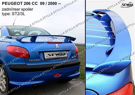 Obrázek: ilustrační zadní křídlo pro Peugeot 206 CC a srovnání vzhledu