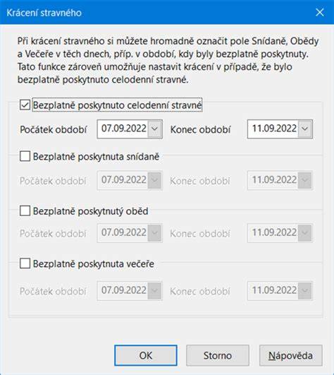 Graf: Skladba náhrad při pracovní cestě (stravné, diety, kapesné)