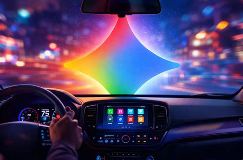 Ilustrace: Android Auto s rozdělenou obrazovkou a asistentem Gemini