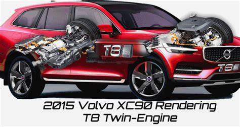 Schéma výkonu a systémů XC90 T8 Twin Engine z historie modelu