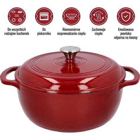 Smaltovaný litinový hrnec 5,8 l - design a povrchová úprava