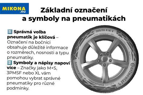 zobrazení bočnice pneumatik se symboly