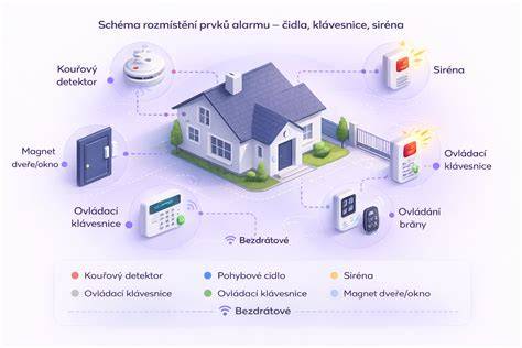 Schéma ovládání EWR170E a rozmístění prvků v kabině