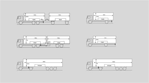 Ilustrace různých typů nákladních vozidel, od klasických po moderní, v kresleném stylu