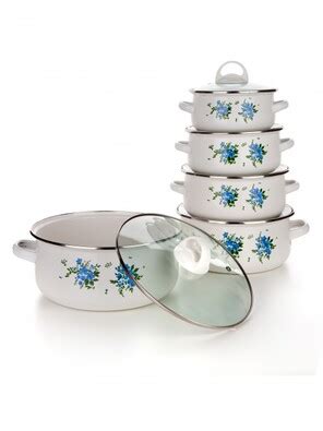 kombinace smaltovaného a nerezového velkého hrnce