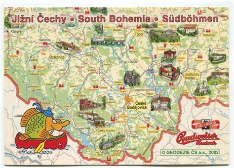 Mapa oblasti Jižní Čechy s polohou Bechyně