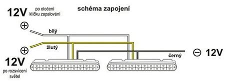 vizuální schéma zapojení denního svícení a blinkrů