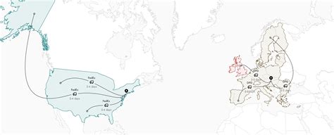 Mapa pokrytí doručení do druhého dne po Evropě