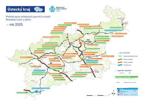 Mapa regionu ukazující Litoměřickou křižovatku a okolní autobazary v Ústeckém kraji
