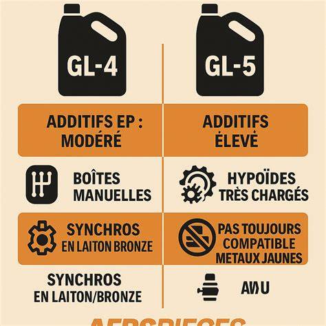 Infografika: Rozdíly mezi API GL-4 a GL-5 a označení viskozit